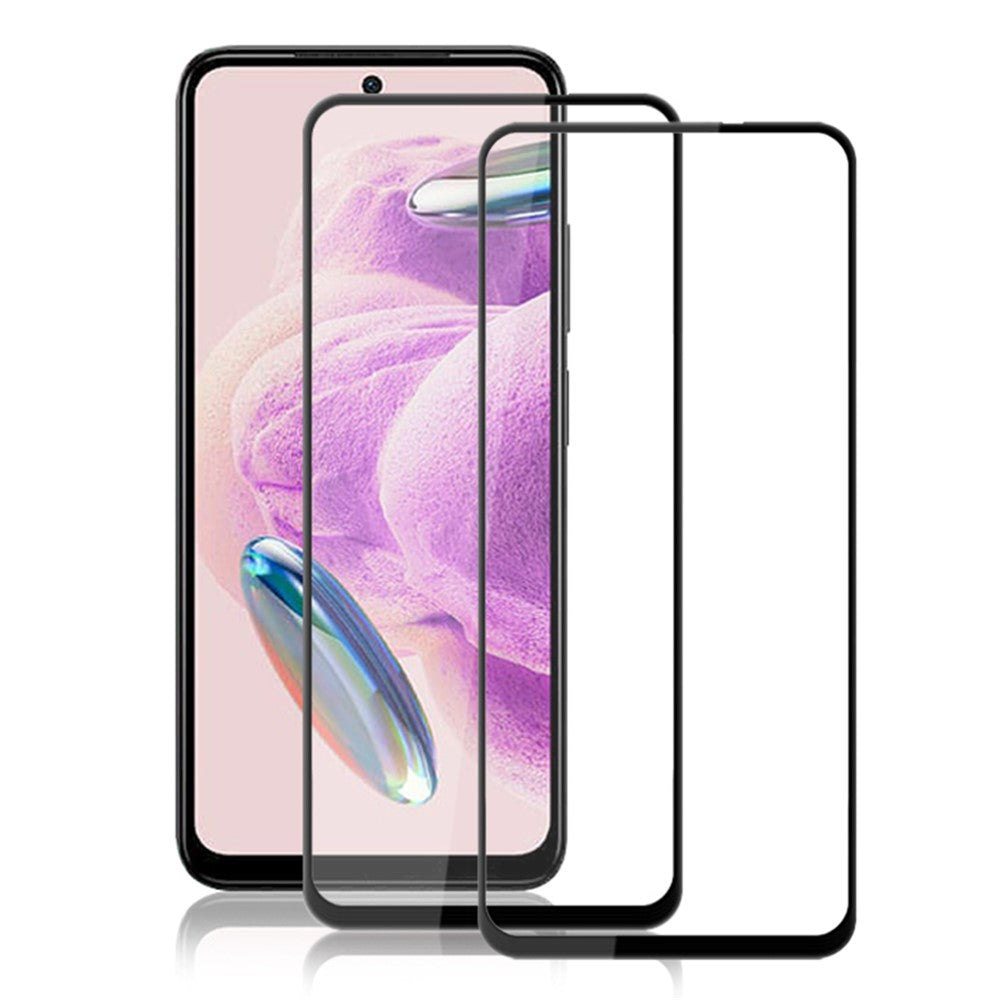 AMORUS 2Pcs For Xiaomi Redmi Note 12S 4G Silk Printing Screen Protector Full Cover HD Tempered Glass Film