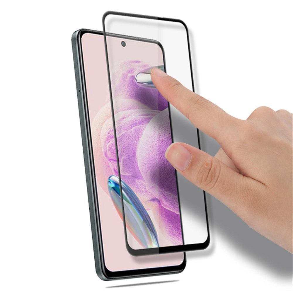 AMORUS For Xiaomi Redmi Note 12S 4G Silk Printing Phone Screen Protector Full Glue Tempered Glass Film