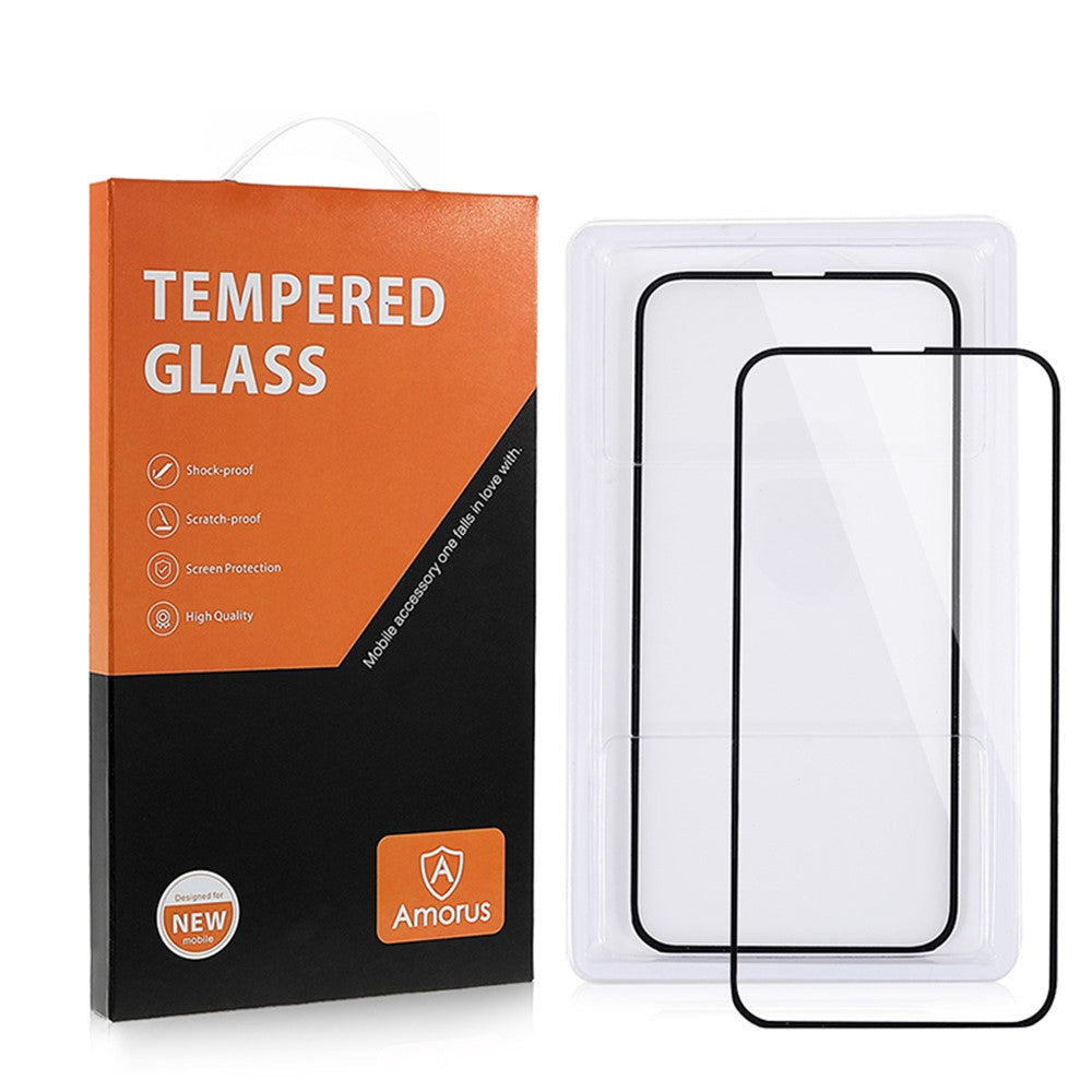 AMORUS 2Pcs For Xiaomi Poco F5 5G / Redmi Note 12 Turbo Screen Protector Tempered Glass Silk Printing Film