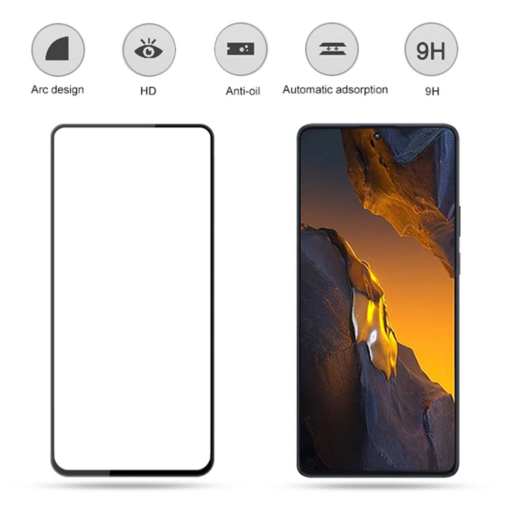 AMORUS For Xiaomi Poco F5 5G / Redmi Note 12 Turbo Tempered Glass Film Silk Printing Phone Screen Protector