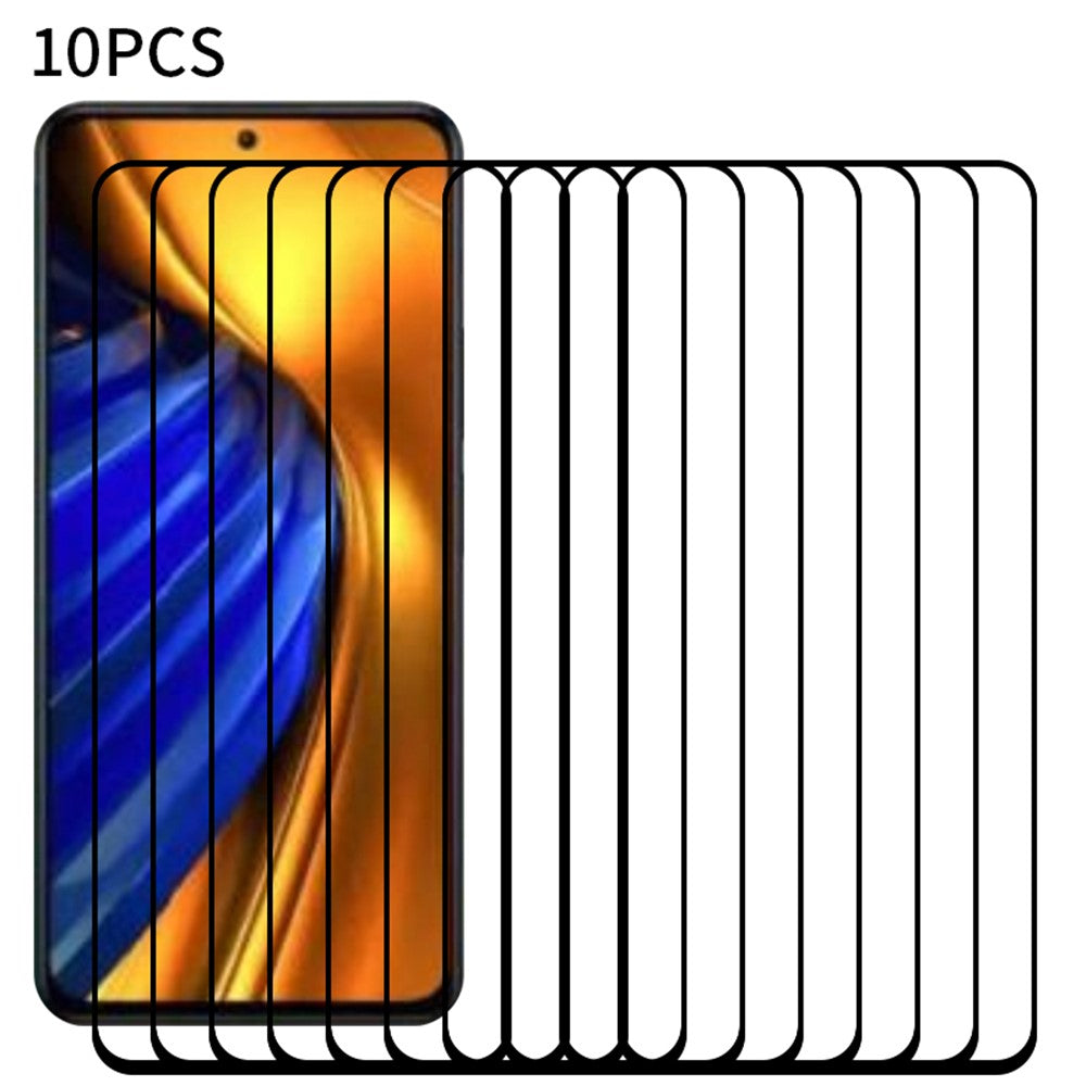 RURIHAI 10 st. 2.5D skärmskydd för Xiaomi Poco F5 Pro 5G / Redmi K60 5G / K60 Pro 5G, sekundärhärdande hög aluminium-kiselglasfilm