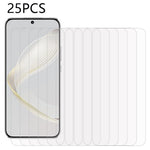25 st för Huawei nova 11 / nova 12s 4G / nova 12 Lite 4G härdat glasfilm ultraklart reptåligt skärmskydd (ingen förpackning, med våtservetter, dammuppsamlare, guideklistermärke)