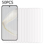 50Pcs For Huawei Nova 11 / nova 12s 4G / nova 12 Lite 4G Tempered Glass Screen Protector Phone Screen Film (No Package, with Wipes Set, Dust-absorber, Guide Sticker)