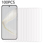 100 st för Huawei nova 11 / nova 12s 4G / nova 12 Lite 4G härdat glasfilm ultraklart skärmskydd till mobil (ingen förpackning, med våtservetter, dammuppsamlare, guideklistermärke)