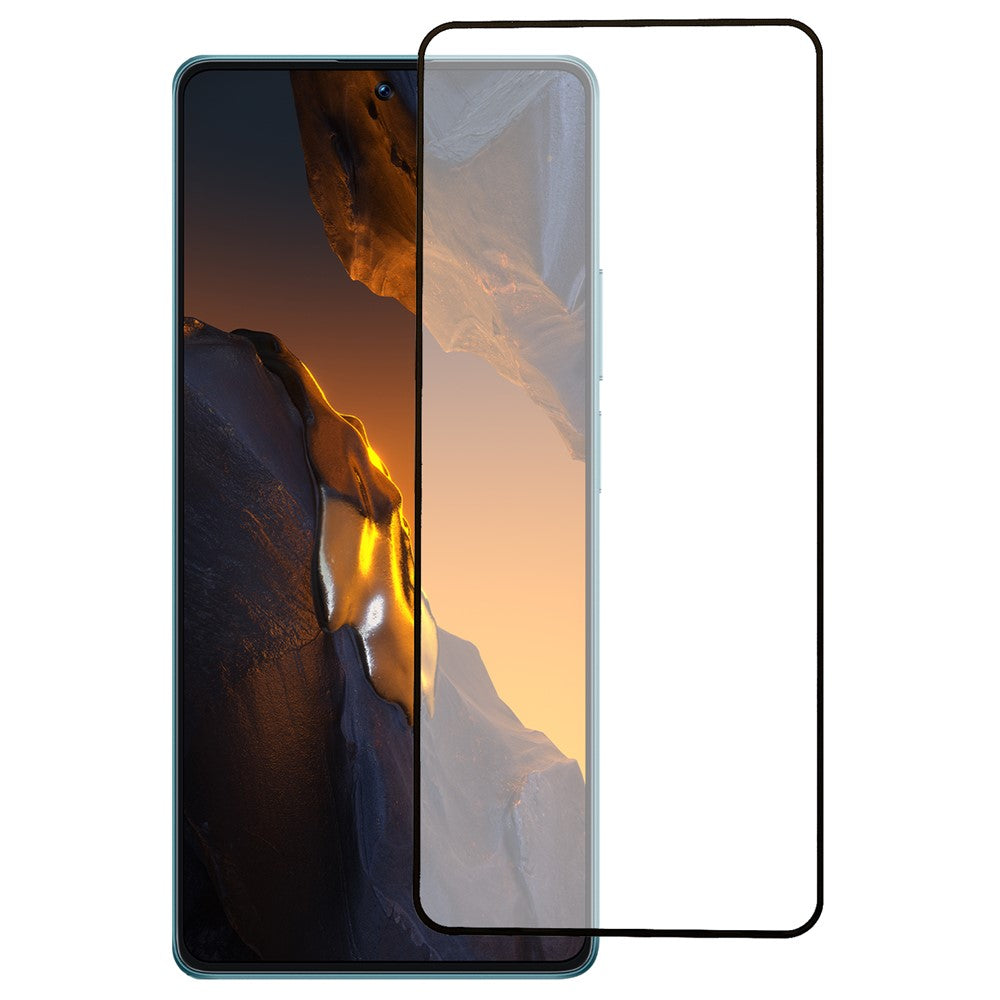 For Xiaomi Poco F5 5G / Redmi Note 12 Turbo Silk Printing Tempered Glass Film Full Glue  Phone Full Screen Protector