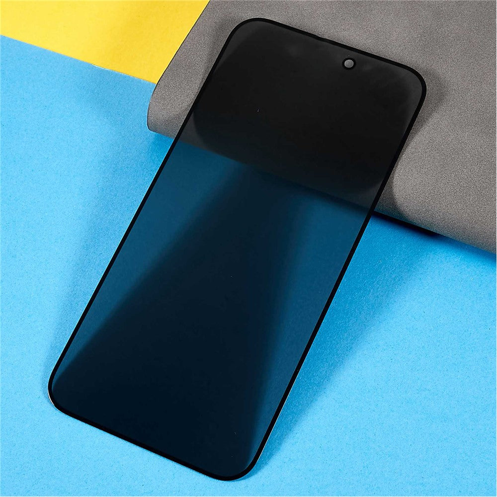 Til iPhone 15 Pro Max Anti-Spion Skærmbeskytter Fuld Dækning Silketryk Sideklæber Hærdet Glasfilm