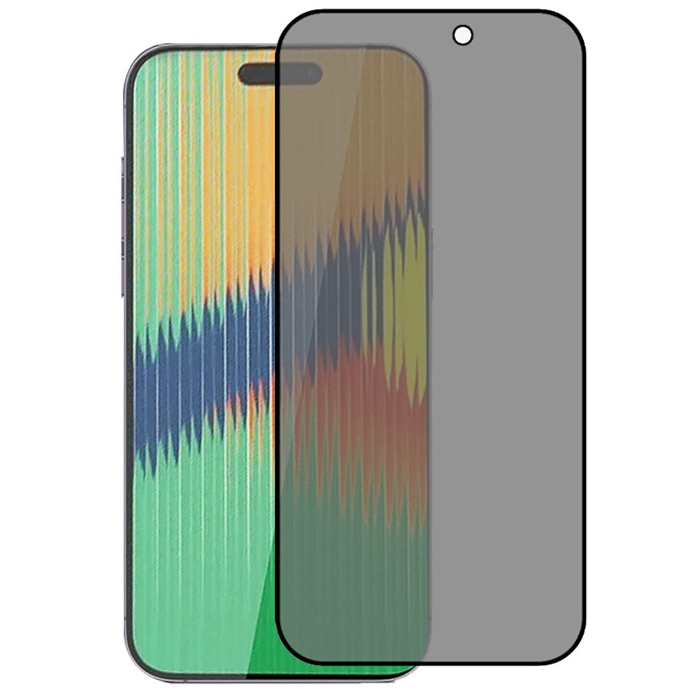Til iPhone 15 Plus Silkeprint Anti-Spion Skærmbeskytter Fuld Dækning Sideklæber Hærdet Glas Skærmfilm