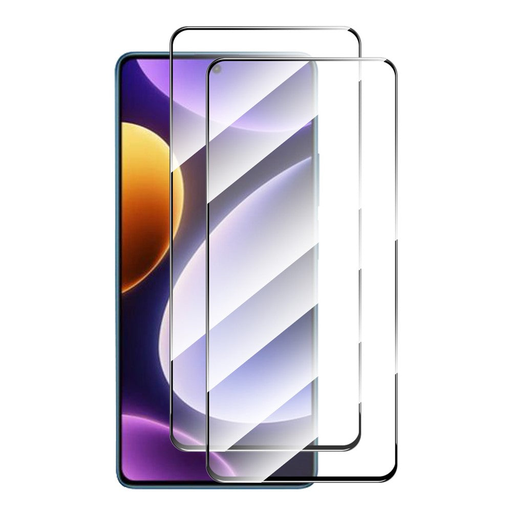 ENKAY HAT PRINCE 2 ST för Xiaomi Redmi Note 12 Turbo / Poco F5 5G Skärmfilm Silk Printing 9H 2.5D 0.26mm Hög Aluminium-Silicon Glasskydd