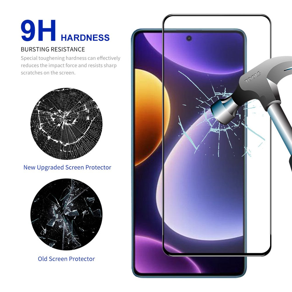 ENKAY HAT PRINCE 5 ST. Skärmfilm för Xiaomi Poco F5 5G / Redmi Note 12 Turbo Högt aluminium-kiselglas 9H 2.5D 0.26mm Silk Print Skärmskydd