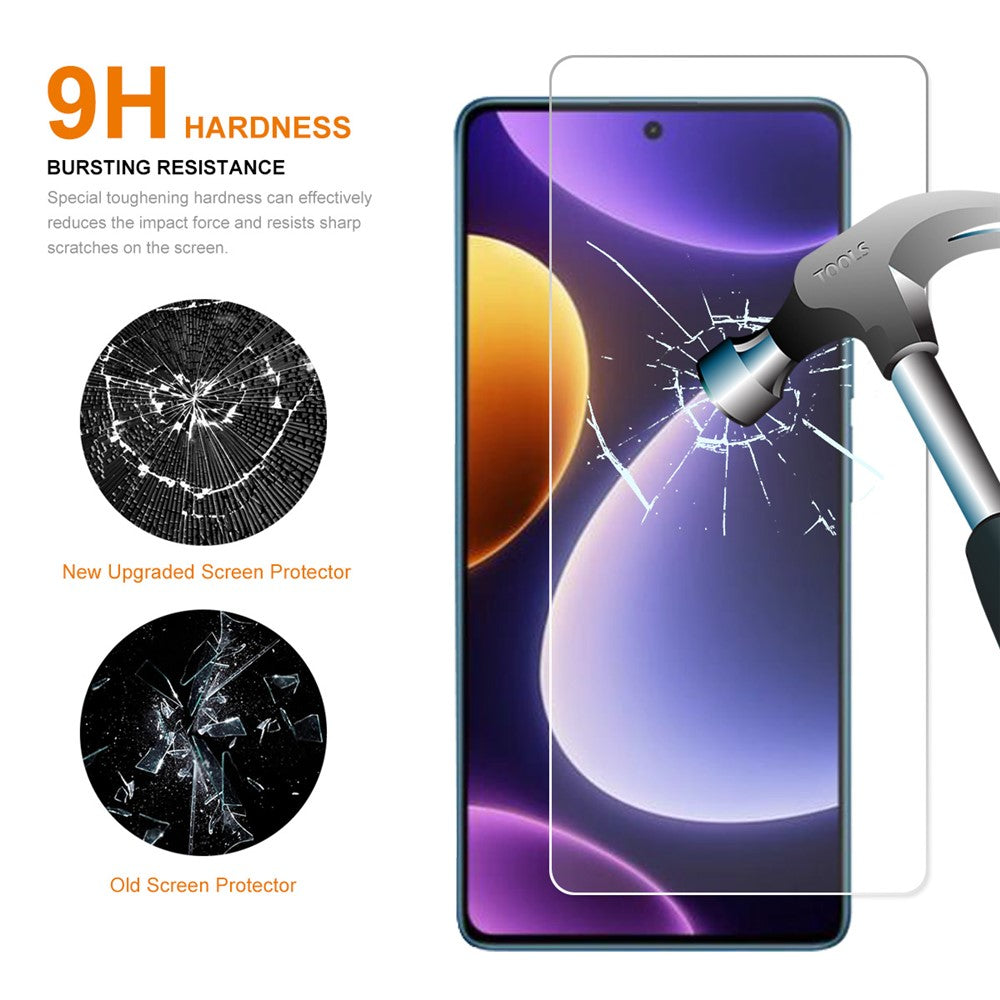 ENKAY HAT PRINCE 5 ST. Skärmfilm för Xiaomi Poco F5 5G / Redmi Note 12 Turbo 0,26 mm 9H 2,5D Högkvalitativt Aluminium-Silicon Glas Skärmskydd