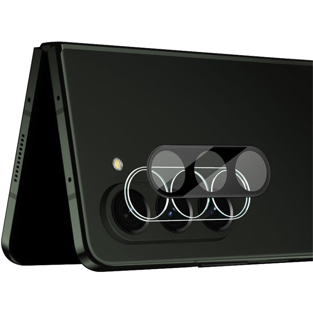 IMAK Camera Lens Protector for Samsung Galaxy Z Fold5 5G Tempered Glass Lens Film+Acrylic Lens Cap (Black Version)