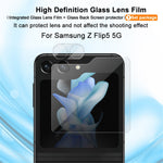 IMAK För Samsung Galaxy Z Flip5 5G HD Härdat Glas Kameralinsskydd Integrerat Linsfilmset med Bakskärmsfilm