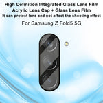 IMAK HD-klar integrerad kameralinsfilm för Samsung Galaxy Z Fold5 5G, klart härdat glaslinsskydd + akryllinsskydd