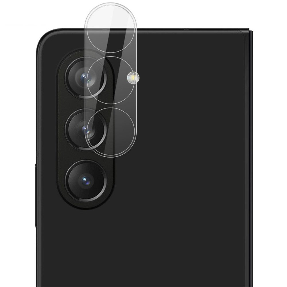 IMAK HD-klar integrerad kameralinsfilm för Samsung Galaxy Z Fold5 5G, klart härdat glaslinsskydd + akryllinsskydd