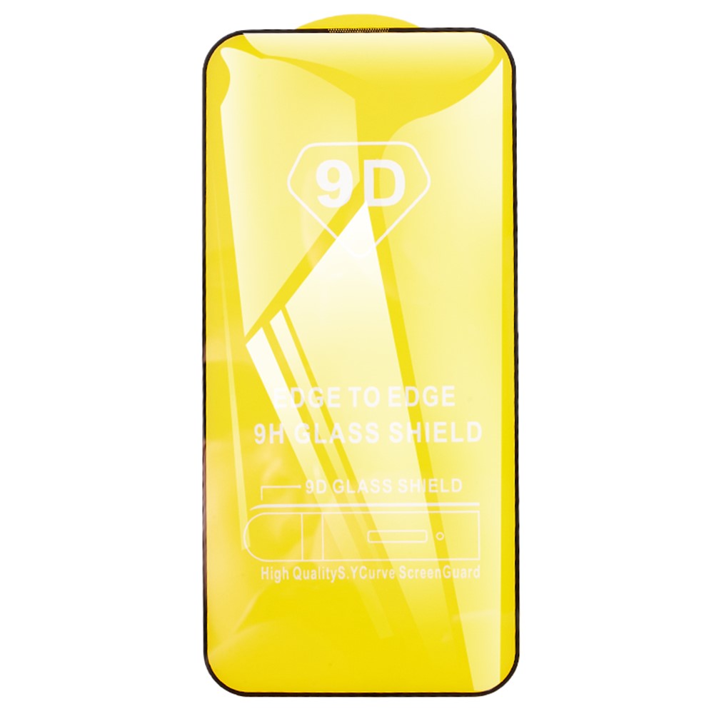 Til iPhone 15 Plus berøringsfølsom skærmbeskytter 9D sideklæber fuld beskyttelse hærdet glasfilm