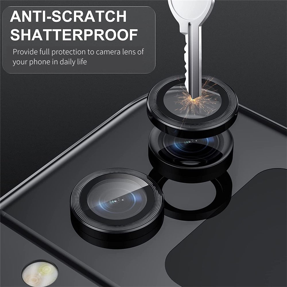 ENKAY HAT PRINCE kameralinsebeskyttelse til Samsung Galaxy Z Flip5 5G, hærdet glas + ring i aluminiumslegering, klistermærke til beskyttelse af bagkameraets linse