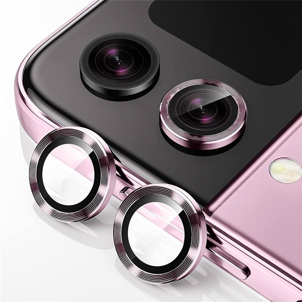 ENKAY HAT PRINCE kameralinsebeskyttelse til Samsung Galaxy Z Flip5 5G, hærdet glas + ring i aluminiumslegering, klistermærke til beskyttelse af bagkameraets linse