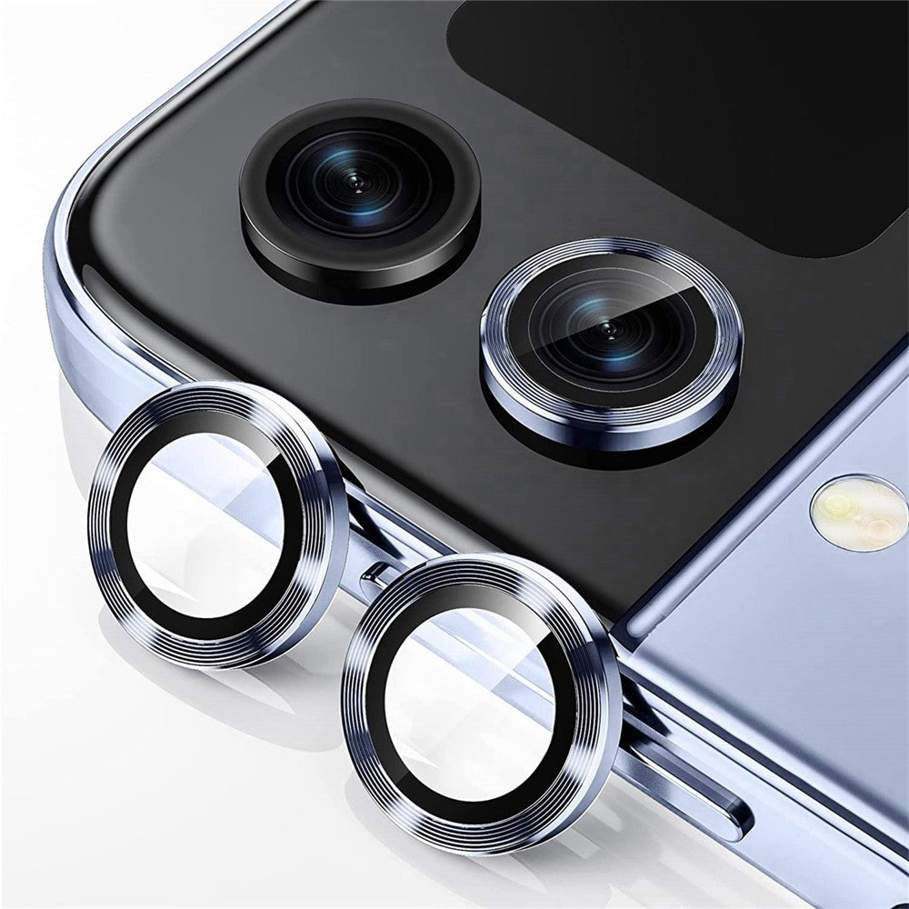 ENKAY HAT PRINCE kameralinsebeskyttelse til Samsung Galaxy Z Flip5 5G, hærdet glas + ring i aluminiumslegering, klistermærke til beskyttelse af bagkameraets linse