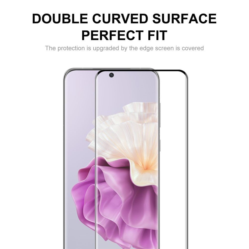 ENKAY HAT PRINCE 2 ST För Huawei P60 / P60 Pro / P60 Art Helskärmsskydd Heltäckande Glue 0.26mm 9H 3D Böjt Härdat Glas Stöder Fingeravtryckslåsning