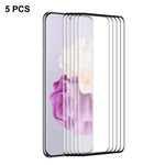 ENKAY HAT PRINCE 5 ST För Huawei P60 / P60 Pro / P60 Art 9H Helskärmsskydd 0.26mm 3D Böjd Kant Härdat Glas Stöder Fingeravtryckslåsning