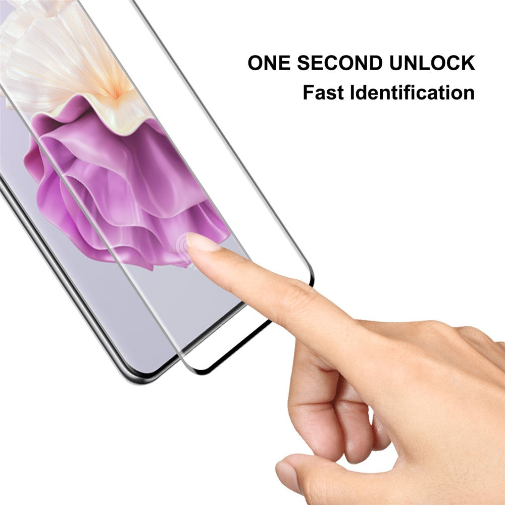ENKAY HAT PRINCE 5 ST För Huawei P60 / P60 Pro / P60 Art 9H Helskärmsskydd 0.26mm 3D Böjd Kant Härdat Glas Stöder Fingeravtryckslåsning