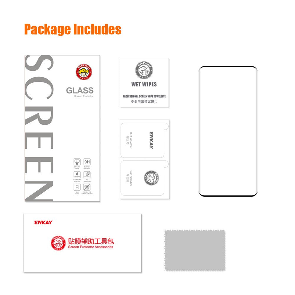 ENKAY HAT PRINCE Screen Protector for Huawei P60 / P60 Pro / P60 Art 3D Curved Side Glue Tempered Glass Support Fingerprint Unlock