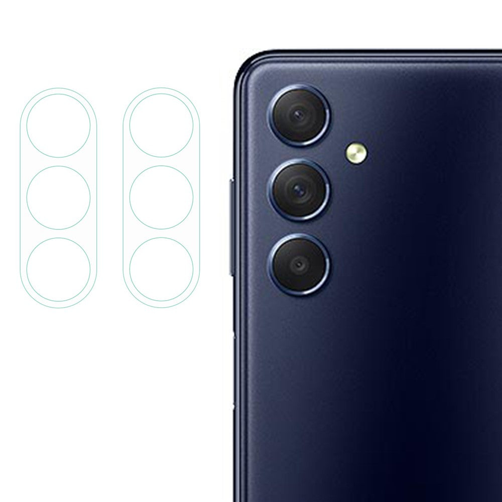 2 st för Samsung Galaxy M54 5G / F54 5G härdat glas kameralinsskydd 3D Arc Edge HD klar linsfilm