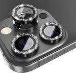 NORTHJO 1 Set For iPhone 12 Pro Max Anti-scratch Glitter Camera Lens Protector Tempered Glass+Metal Individual Ring Cover Film