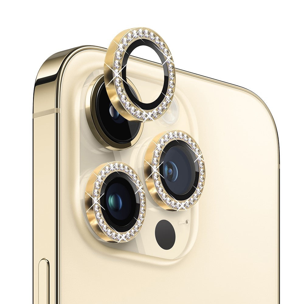 NORTHJO 1 Set For iPhone 12 Pro Max Tempered Glass+Metal Individual Ring Rhinestone Lens Film Bling Camera Lens Protector