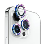 NORTHJO 1 Set For iPhone 12 Pro Max Tempered Glass+Metal Individual Ring Rhinestone Lens Film Bling Camera Lens Protector