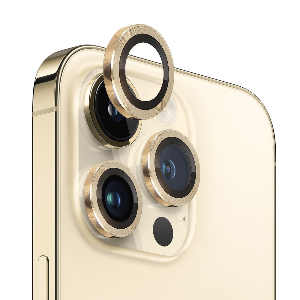 NORTHJO For iPhone 12 Pro Max 1 Set Anti-scratch Camera Lens Protector CD Vein Metal Ring Tempered Glass Lens Film