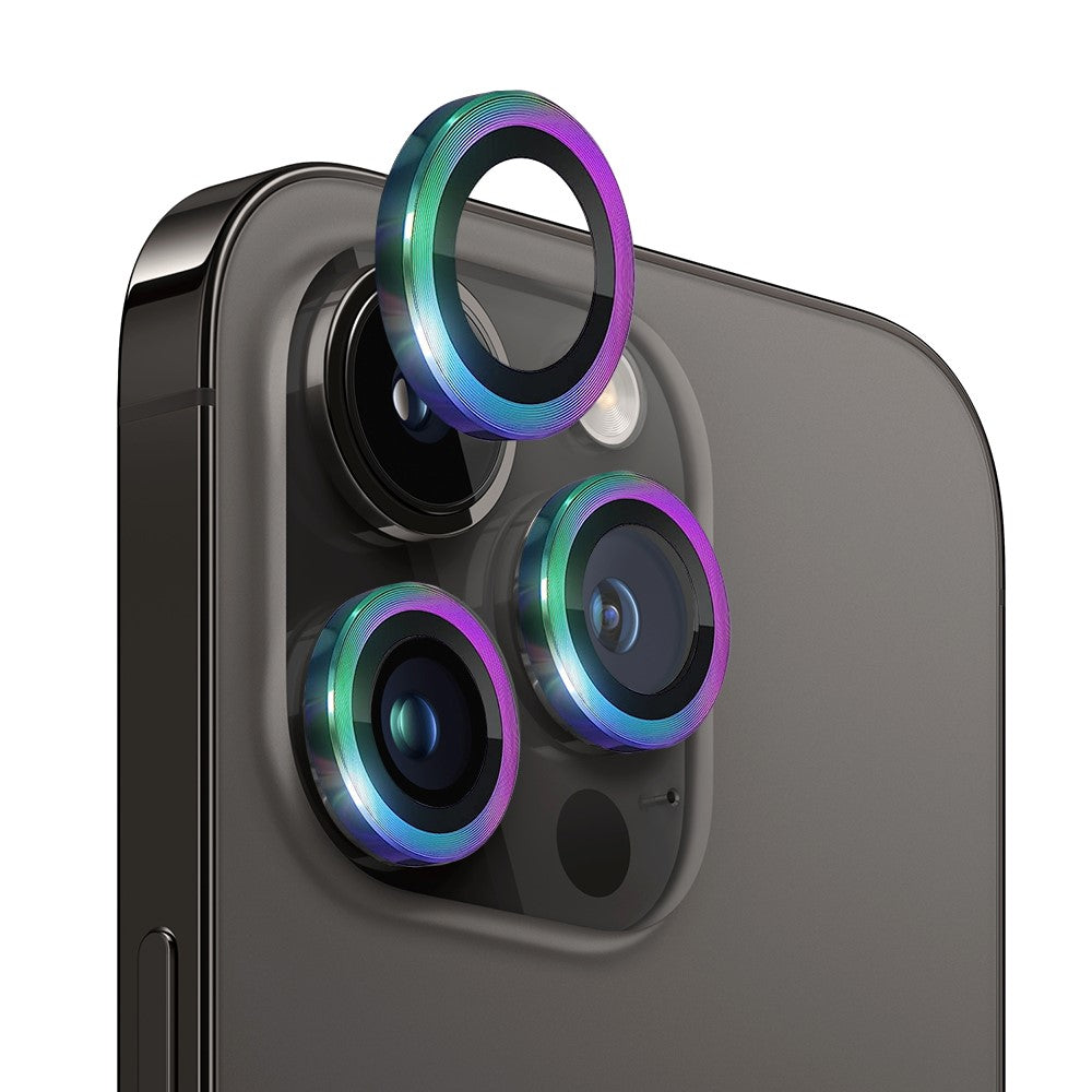 NORTHJO For iPhone 12 Pro Max 1 Set Anti-scratch Camera Lens Protector CD Vein Metal Ring Tempered Glass Lens Film