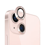NORTHJO 1 Set For iPhone 13 / 13 mini Tempered Glass+Metal Individual Ring Rhinestone Lens Film HD Clear Camera Lens Protector