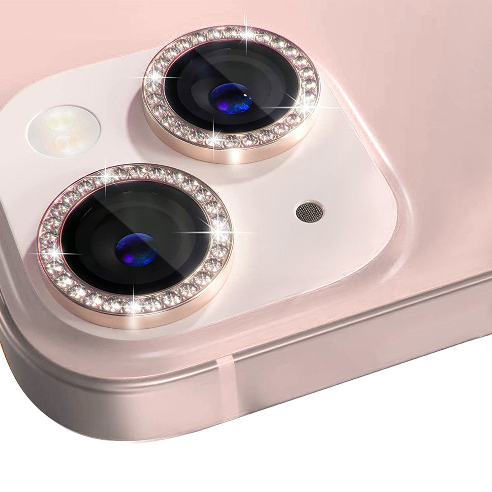 NORTHJO 1 Set For iPhone 13 / 13 mini Tempered Glass+Metal Individual Ring Rhinestone Lens Film HD Clear Camera Lens Protector