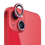NORTHJO 1 Set For iPhone 13 / 13 mini Tempered Glass+Metal Individual Ring Rhinestone Lens Film HD Clear Camera Lens Protector