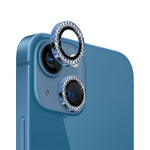 NORTHJO 1 Set For iPhone 13 / 13 mini Tempered Glass+Metal Individual Ring Rhinestone Lens Film HD Clear Camera Lens Protector