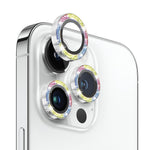 NORTHJO For iPhone 12 Pro / 11 Pro / 11 Pro Max 1 Set Glitter Camera Lens Protector Metal Ring Tempered Glass Lens Film
