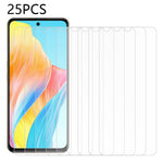 25Pcs For Oppo A98 5G Smooth Tempered Glass Film HD Clear Anti-Scratch Cell Phone Screen Protector (No Package, with Wipes Set, Dust-absorber, Guide Sticker)