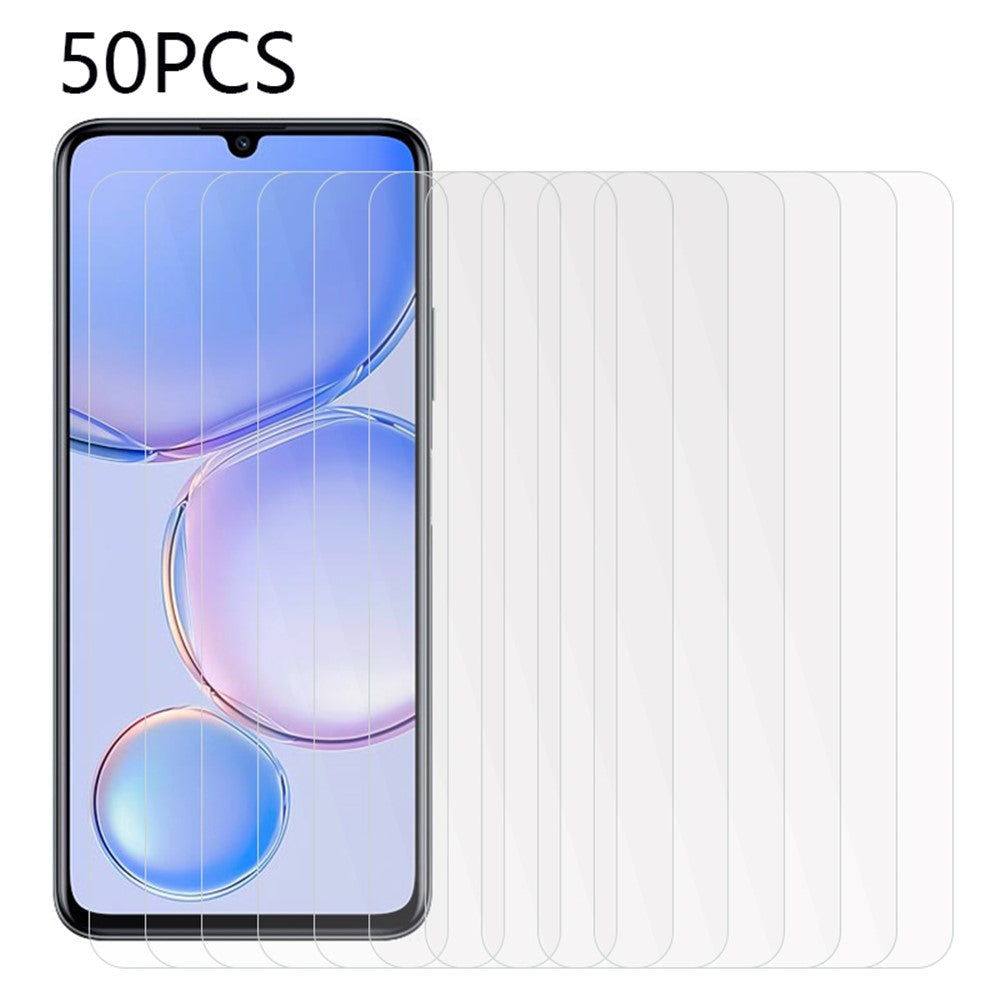 50Pcs For Huawei Enjoy 60 Scratch-Resistant Slim Tempered Glass Screen Cover HD Clear Screen Film (No Package, with Wipes Set, Dust-absorber, Guide Sticker)