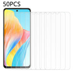 50Pcs Tempered Glass Film for Oppo A98 5G , HD Clear Anti-Scratch Thin Phone Screen Protector (No Package, with Wipes Set, Dust-absorber, Guide Sticker)