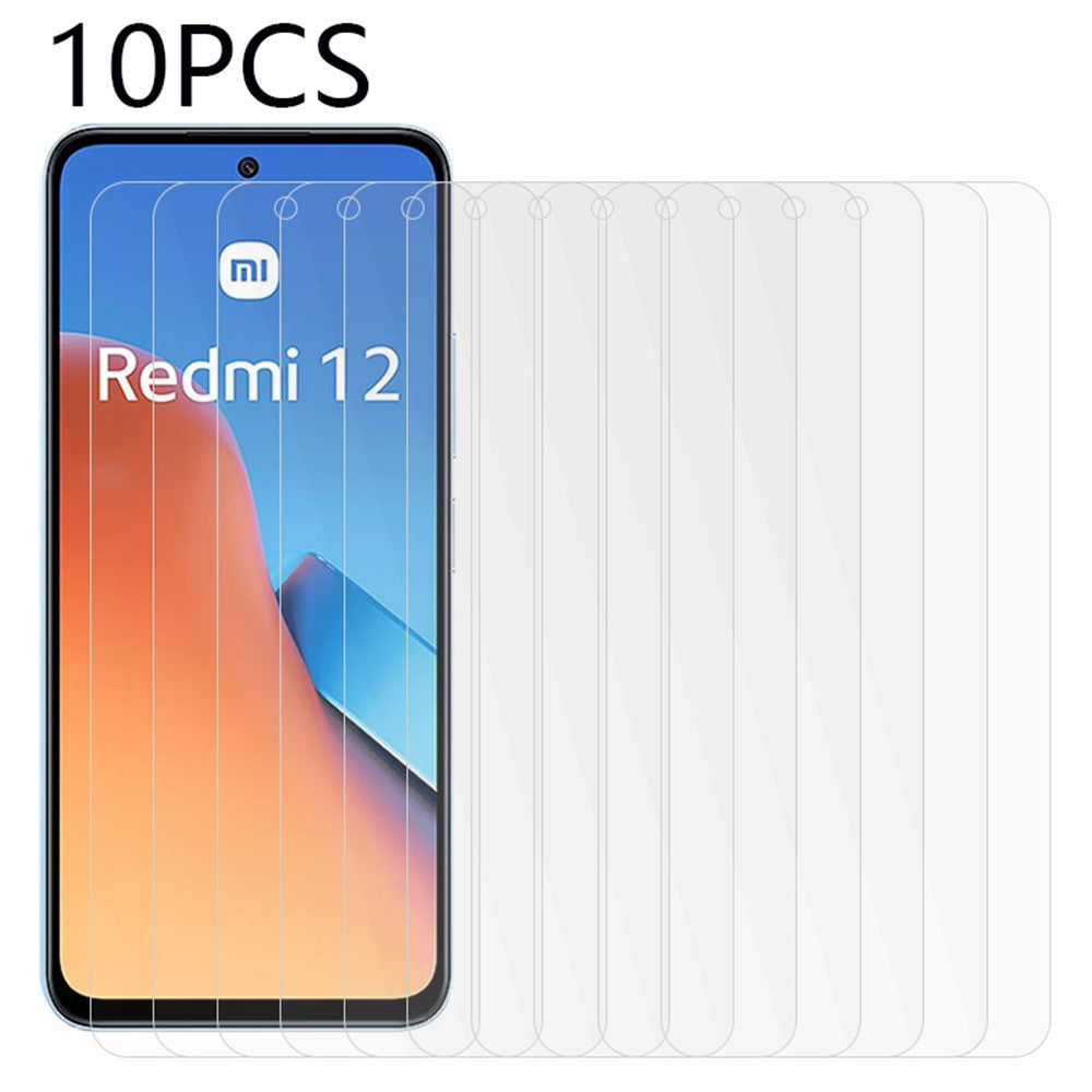 10PCS For Xiaomi Redmi 12 4G Phone Screen Protector Tempered Glass Ultra Clear Anti-Explosion Film