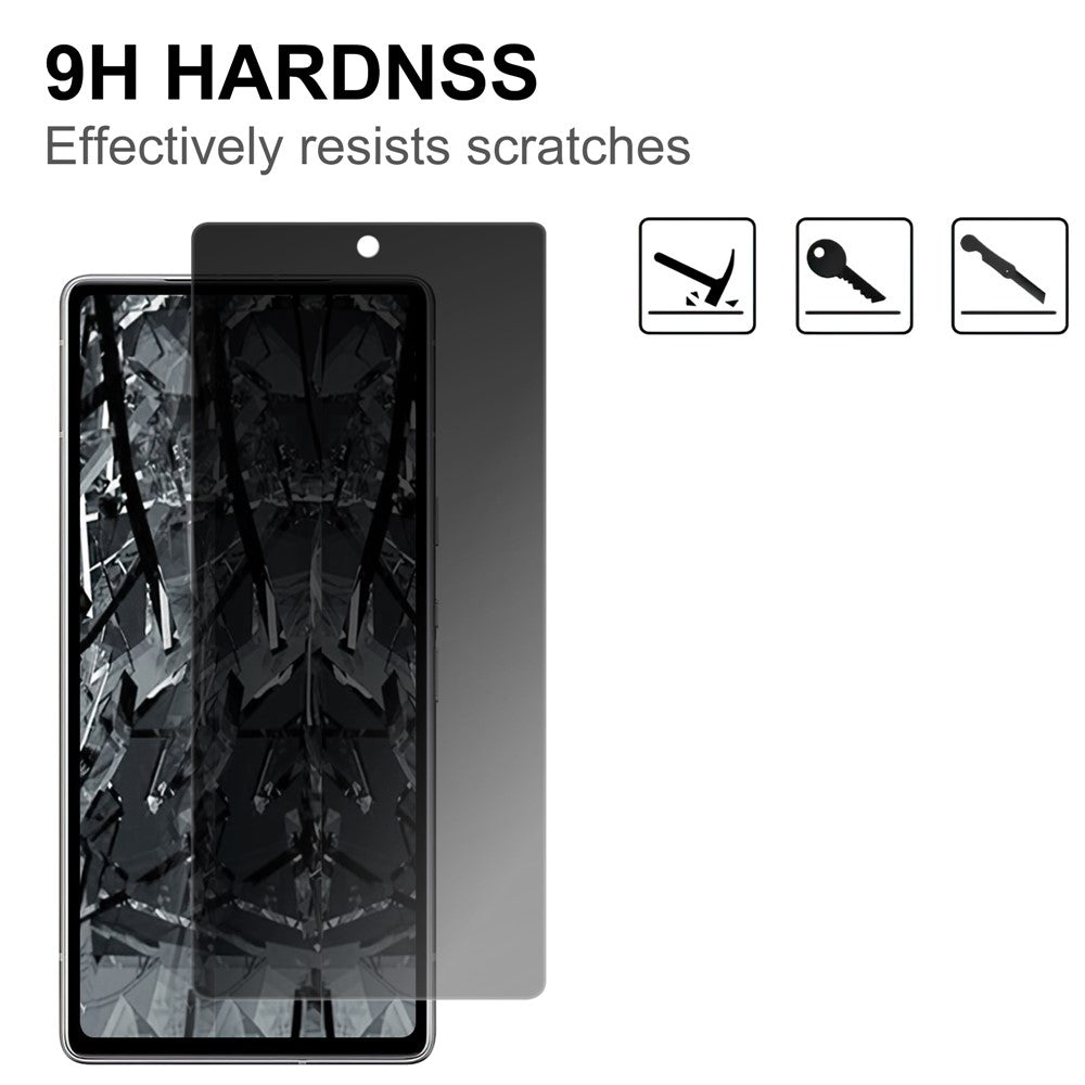 For Google Pixel 7a Anti-spy Tempered Glass Screen Protector 2.5D Arc Edge Anti-explosion Film
