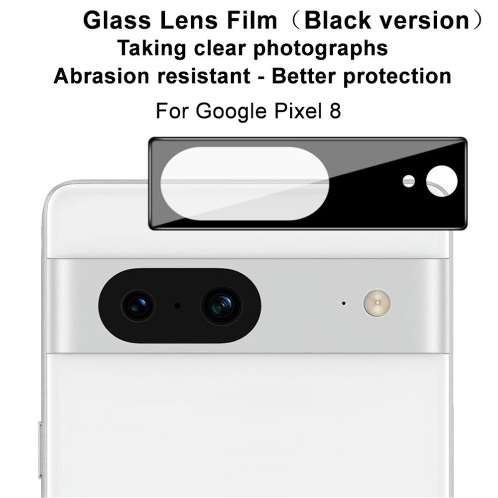 IMAK Phone Rear Lens Film for Google Pixel 8, HD Clear Tempered Glass Camera Lens Protector (Black Version)