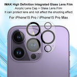 IMAK For iPhone 15 Pro / 15 Pro Max Tempered Glass Lens Protector Clear Integrated Lens Film + Acrylic Lens Cap