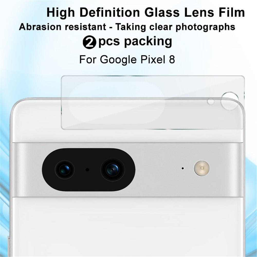 IMAK 2Pcs / Set for Google Pixel 8 Camera Lens Protector Tempered Glass HD Clear Phone Rear Lens Film