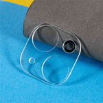 For iPhone 15 / 15 Plus Tempered Glass Lens Film Anti-explosion Silk Printing Camera Lens Protector with Bottom Plate