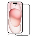 AMORUS For iPhone 15 Clear Silk Printing Full Glue Phone Screen Protector Tempered Glass Film