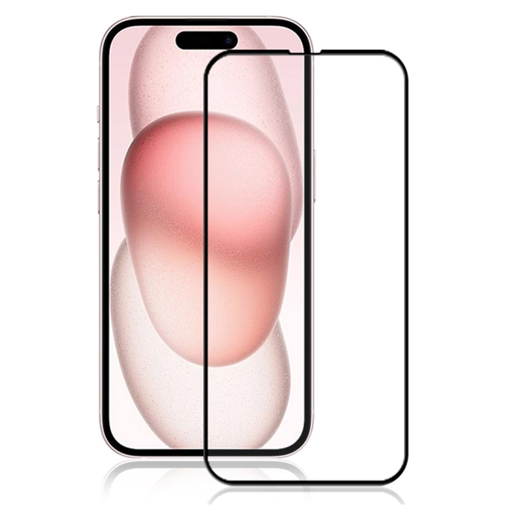 AMORUS For iPhone 15 Plus HD Clear Screen Protector Silk Printing Full Glue Tempered Glass Film