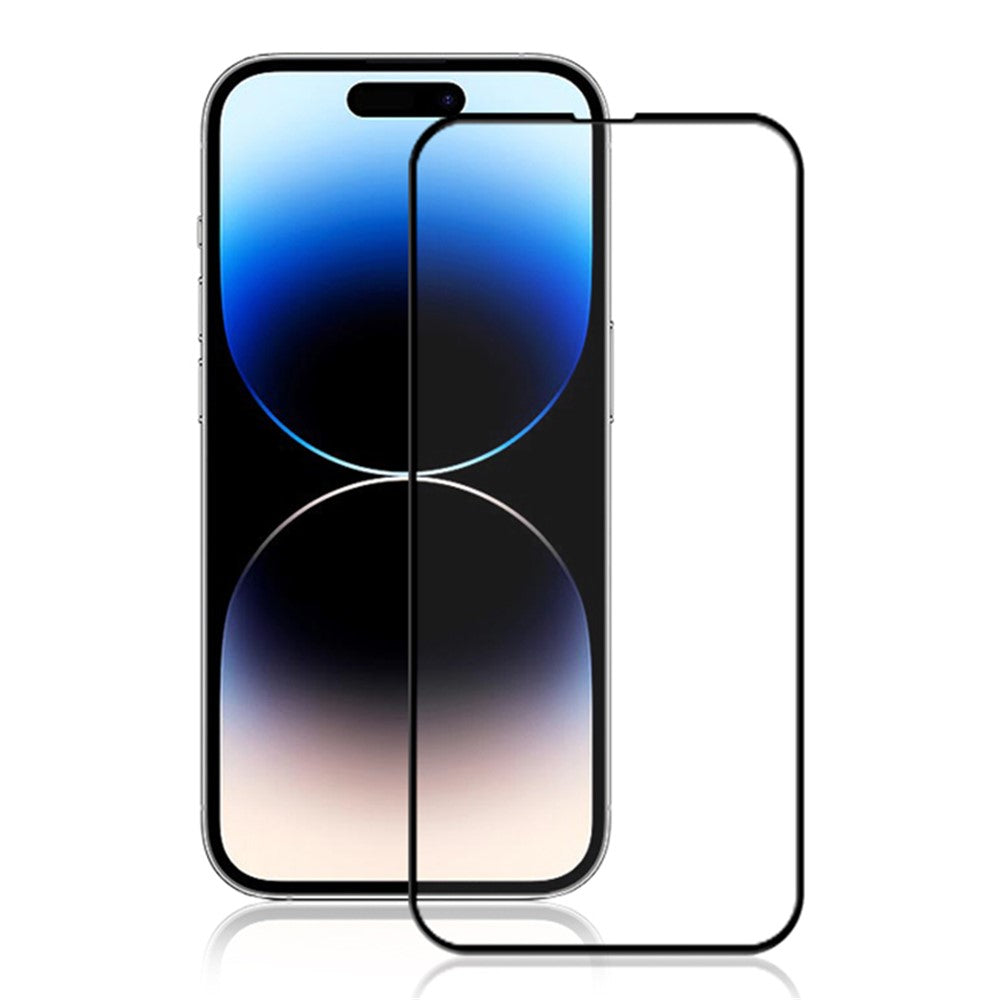 AMORUS For iPhone 15 Pro High Transparency Screen Protector Silk Printing Full Glue Tempered Glass Film