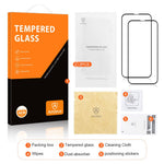 AMORUS 2Pcs For iPhone 15 Pro Max Silk Printing Tempered Glass Film Full Screen Coverage Protector (Full Glue)